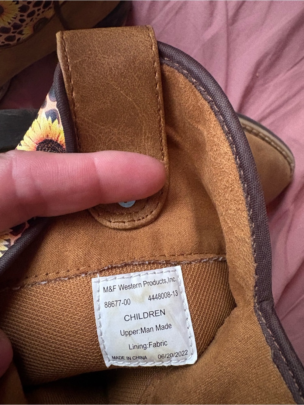 Twister Brown and Yellow Sunflower Kids Boots - Picture 3 of 11